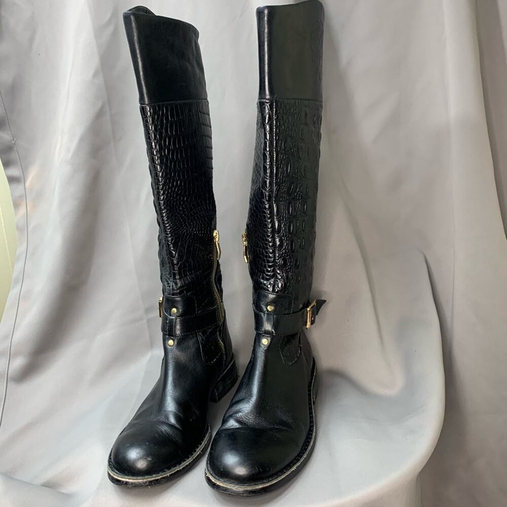 Vince Camuto VC-Flavian Alligator Print Leather Boot Size 6
